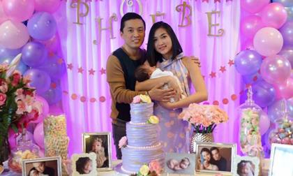 Vợ chồng Lam Trường hạnh phúc tổ chức tiệc đầy tháng cho con gái