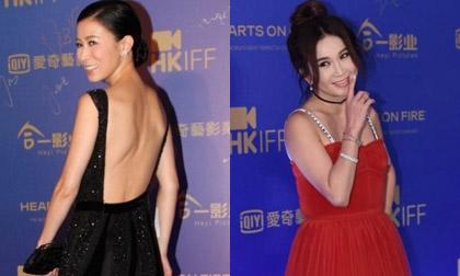 Xa Thi Mạn khoe lưng trần, Ôn Bích Hà rực rỡ trên thảm đỏ LHP Quốc tế Hồng Kông