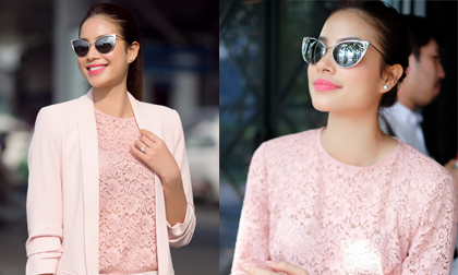 Hoa hậu Phạm Hương diện set đồ cá tính lên đường sang Singapore