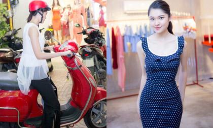 Á hậu Thuỳ Dung giản dị chạy xe máy, đi thử trang phục công tác châu Âu