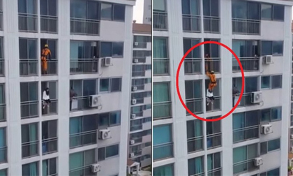 Người hùng lính cứu hỏa 'tung cước' cứu sống cô gái đang định nhảy lầu tự tử