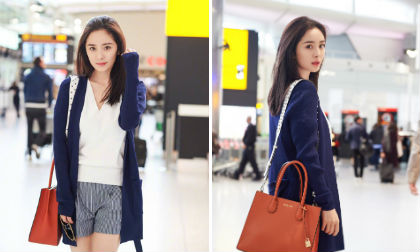 Dương Mịch diện đồ giản dị vẫn đẹp rạng ngời trên đường đến Mỹ 