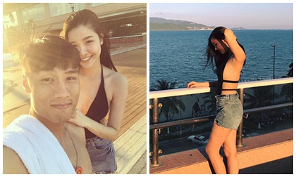 Kỳ Hân tự tin diện bikini khoe dáng chuẩn bên chồng trong kỳ nghỉ