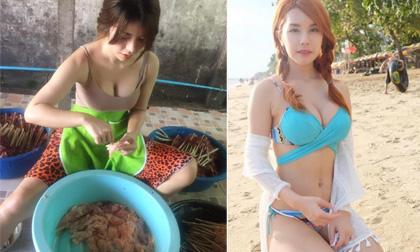 Hot girl bán thịt gà xiên 'nổi như cồn' vì ngoại hình nóng bỏng