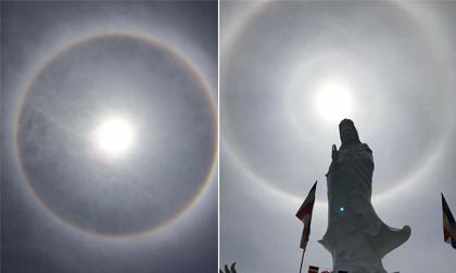 Mặt trời với vòng hào quang kỳ lạ xuất hiện ở Huế, Quảng Nam, Nghệ An