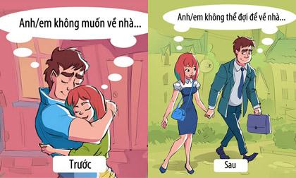 Sự khác biệt 'chóng mặt' giữa trước và sau khi kết hôn