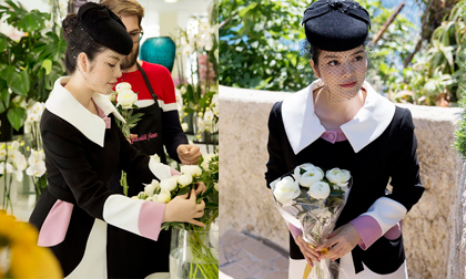 Vừa đến Pháp, Lý Nhã Kỳ đi viếng mộ Công nương Grace Kelly