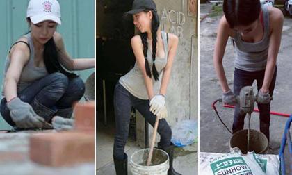 Loạt ảnh chụp lén nữ thợ xây xinh đẹp khiến dân tình điên đảo