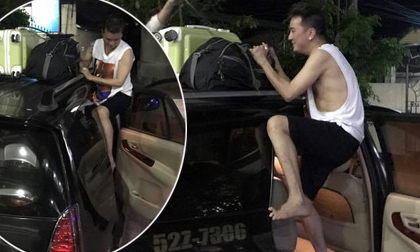 Mr Đàm đích thân trèo lên xe buộc đồ, đi diễn giữa đêm khuya