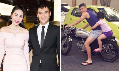 Sau ồn ào em gái giật chồng, Công Vinh lại bị chỉ trích vì chở con mà không đội mũ bảo hiểm