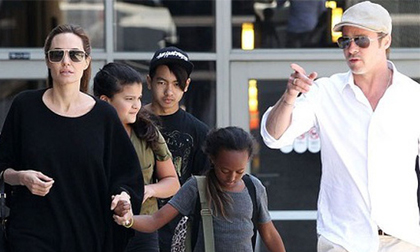 Brad Pitt đoàn tụ với Angelina Jolie cùng các con tại London