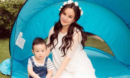 Gần đến ngày sinh, Vy Oanh vẫn rạng rỡ bên con trai