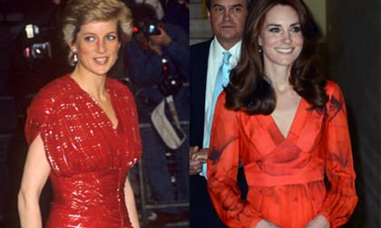 Phong cách thời trang giống nhau đến kỳ lạ giữa Công nương Kate và mẹ chồng