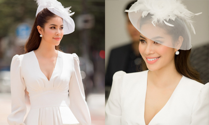 Phạm Hương diện đầm trắng cổ điển tái hiện hình ảnh Công nương Kate