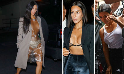 Kim Kardashian trở thành tâm điểm với style 'mặc như không'
