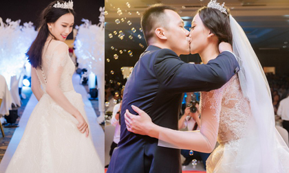 Á hậu Đại dương Vân Quỳnh diện váy 400 triệu trong tiệc cưới