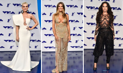 Mỹ nhân khoe ngực khủng, diện đồ xuyên thấu trên thảm đỏ 'Lễ trao giải MTV VMAs 2017'