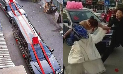 Hận người yêu cũ, chàng trai thuê đoàn xe tang treo chữ Hỉ tới nhà cô dâu phá đám cuối cùng lại phải 'chết lặng' cúi đầu