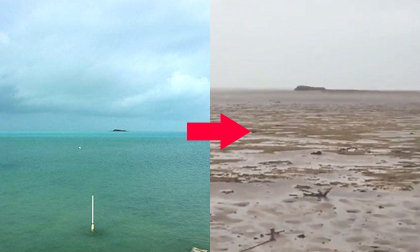 Siêu bão 'quái vật' Irma với sức mạnh khủng khiếp hút cạn nước biển ở Bahamas