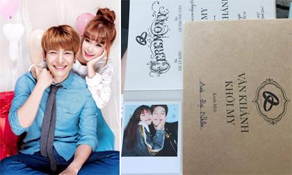 Hé lộ thiệp cưới độc - lạ của Khởi My và Kelvin Khánh