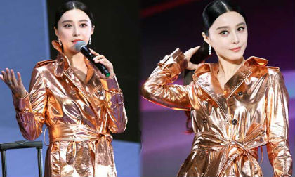 Khoác lên người bộ cánh màu vàng ánh kim, Phạm Băng Băng nổi bật như “nữ hoàng” 