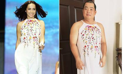 Sao Việt và cư dân mạng thích thú với hình ảnh chồng Thúy Hạnh 'mặc lại' váy của vợ