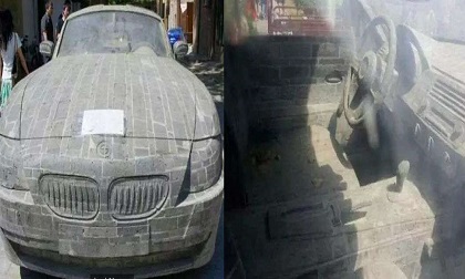 Người đàn ông nghèo khiến ai cũng bất ngờ khi kỳ công điêu khắc một tảng đá thành siêu xe BMW