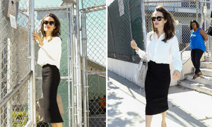 Angelina Jolie không ngại khoe dáng vóc mảnh dẻ trong trang phục công sở cực chất 