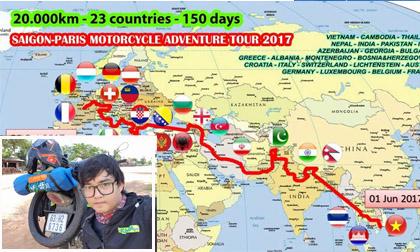 Khâm phục chàng trai đi phượt 150 ngày bằng xe máy từ Việt Nam đến Pháp