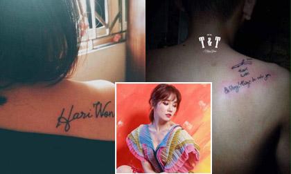 Đến lượt Hari Won được fan cuồng xăm tên lên người