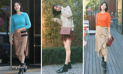 Phong cách thời trang sành điệu của bà xã Bae Yong Joon trong thời kỳ bầu bí