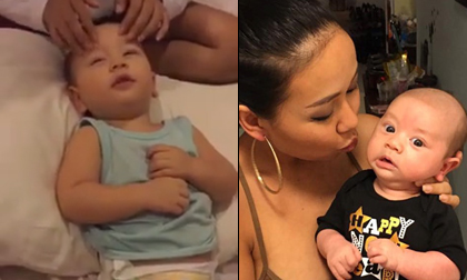 Con trai ca sĩ Thảo Trang thích thú tận hưởng khi được mẹ massage