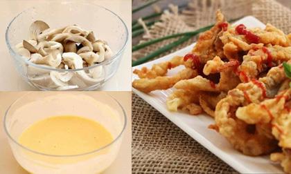 Đã miệng với món nấm chiên giòn rụm ngon không khác gì thịt gà chiên