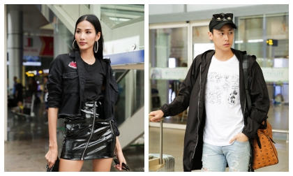 Hoàng Thùy diện trang phục “cực chất”, Rocker Nguyễn khoe vẻ điển trai tại sân bay Đà Nẵng