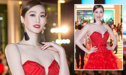 Khánh My 'càn quét' lễ khai mạc Liên hoan phim Việt Nam với thiết kế đỏ rực