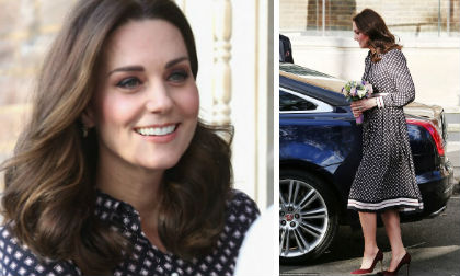 Công nương Kate Middleton thoải mái đi giày cao gót khi bầu bí, vui vẻ nói về hôn sự của Hoàng tử Harry