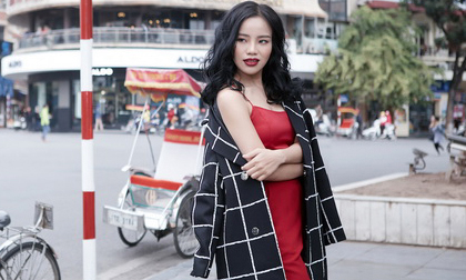Quán quân Sao Mai Mỹ Lam nóng bỏng với gam màu đỏ rực giữa phố