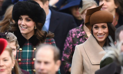 Công nương Kate Middleton và em dâu tương lai Meghan Markle đọ sắc khi dự lễ tại nhà thờ