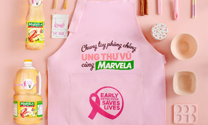 Marvela đeo ruy băng hồng phòng chống ung thư vú