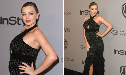 Miranda Kerr khoe bụng bầu tại tiệc hậu Quả cầu vàng 2018