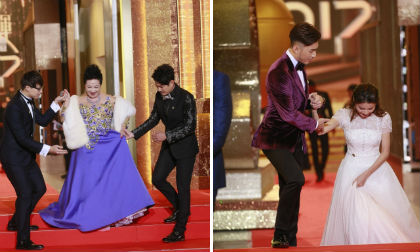 Nhiều sao nữ gặp sự cố vấp váy trên thảm đỏ 'Lễ trao giải TVB 2017'