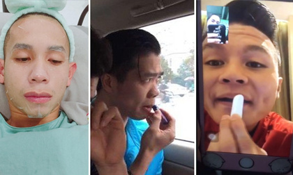 Phát sốt với hình ảnh Quang Hải, Công Phượng đánh son, Hồng Duy đắp mặt nạ chăm làm điệu