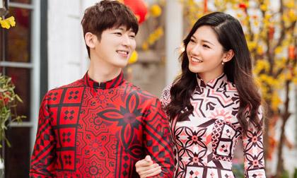 Á hậu Thanh Tú tươi như hoa bên trai Hàn trong bộ ảnh Tết