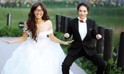 Bộ ảnh cưới hoán đổi chú rể và cô dâu tại Hà Nội khiến dân mạng thích thú