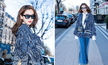 Diện áo tua rua, Angelababy chiếm sóng tại 'Tuần lễ thời trang Paris' vì thần thái quá sang chảnh