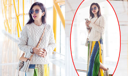 Ngoại tứ tuần, Lý Băng Băng lên đồ ra sân bay như đi trình diễn thời trang