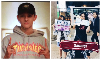 Vừa đến Việt Nam, Kim Samuel bất ngờ được 3 fan nữ tặng hoa