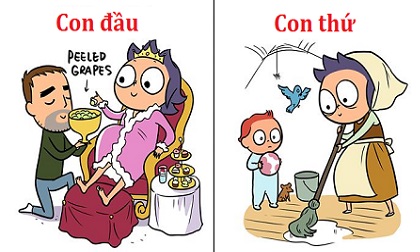 Mẹ nào cũng gật gù tâm đắc với sự khác biệt một trời một vực khi nuôi con đầu lòng và con thứ hai