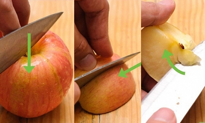 Mẹo cắt táo siêu nhanh, miếng táo để cả ngày không bị thâm
