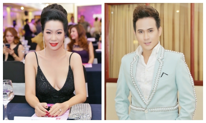 Trịnh Kim Chi diện đầm khoét sâu khoe vòng một quyến rũ, Nguyễn Vũ lịch lãm với vest xanh kết ngọc trai